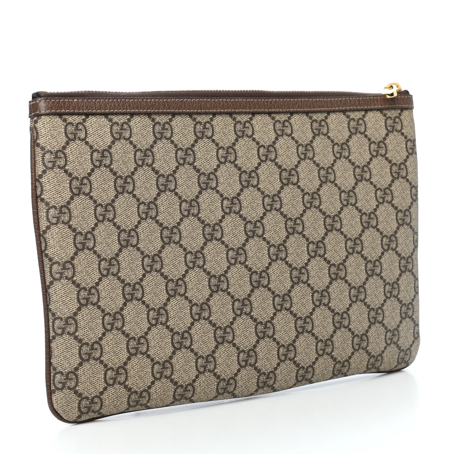 GG Supreme Monogram Large Ophidia Pouch Clutch Brown