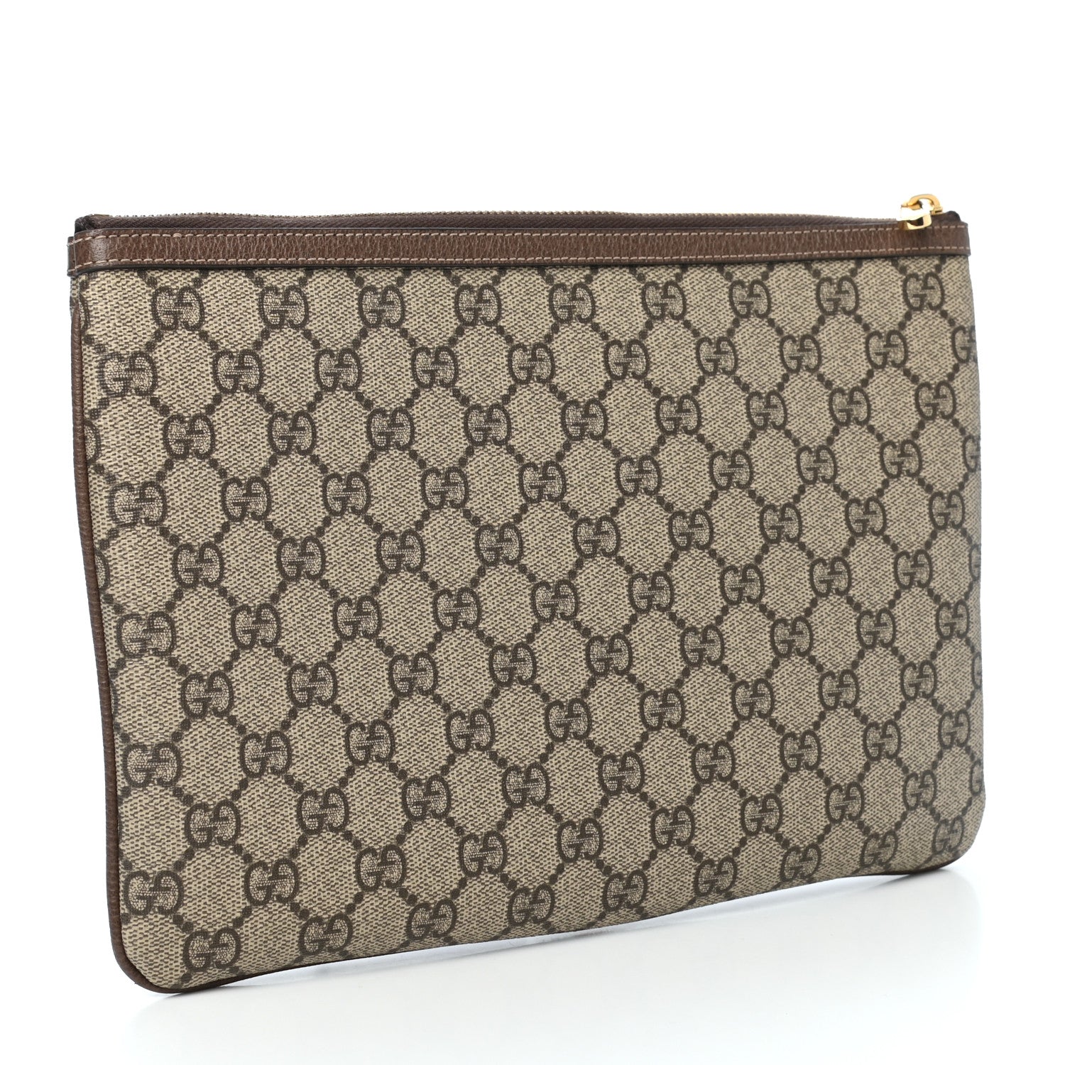 Gucci GG Supreme Monogram Large Ophidia Pouch Clutch Brown 3 of 8