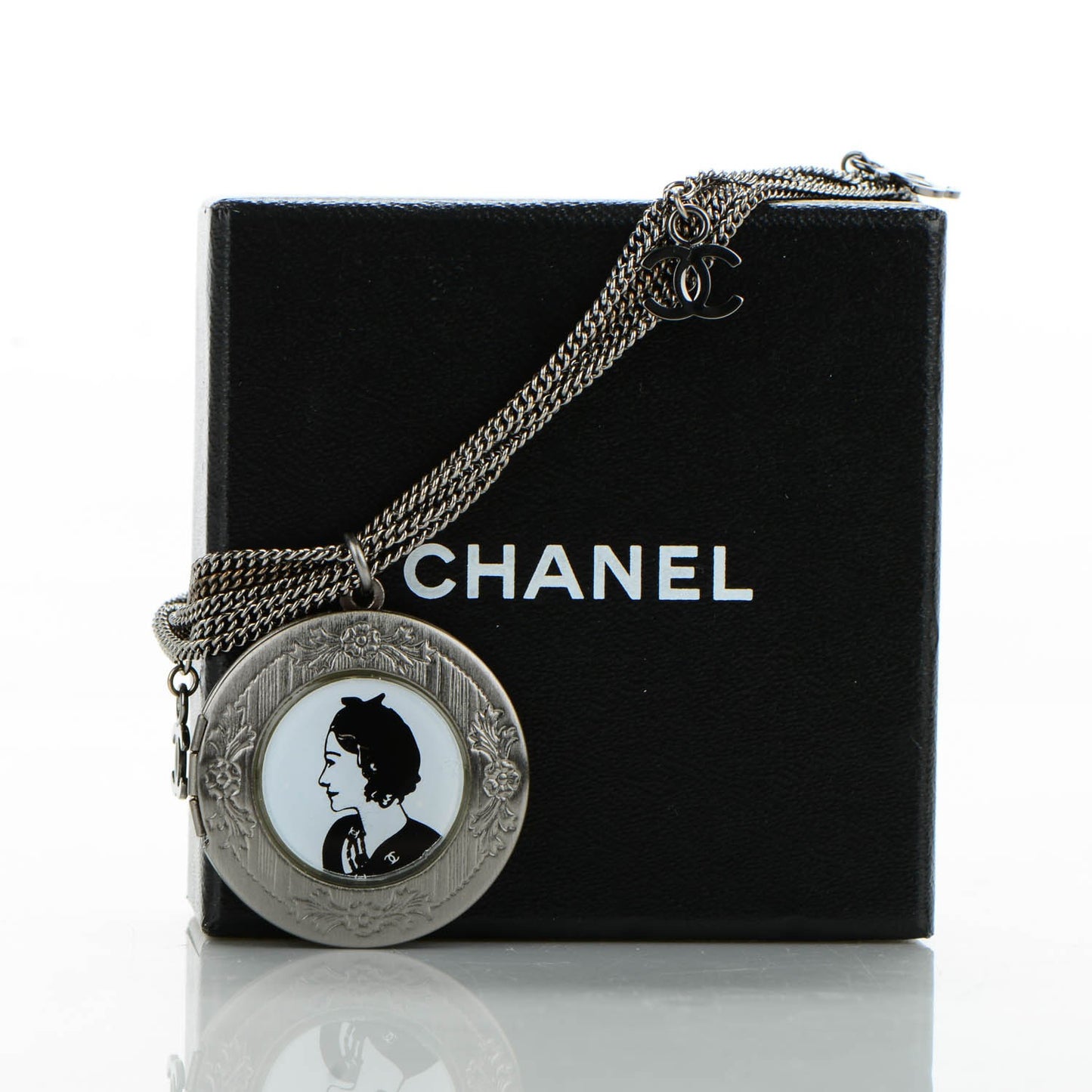 Ruthenium Coco Locket CC Charm Bracelet