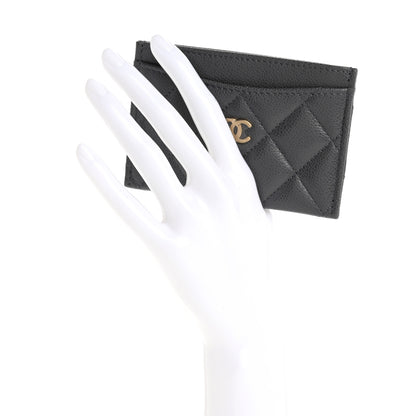 Chanel Caviar Quilted Card Holder Grey 2 of 8