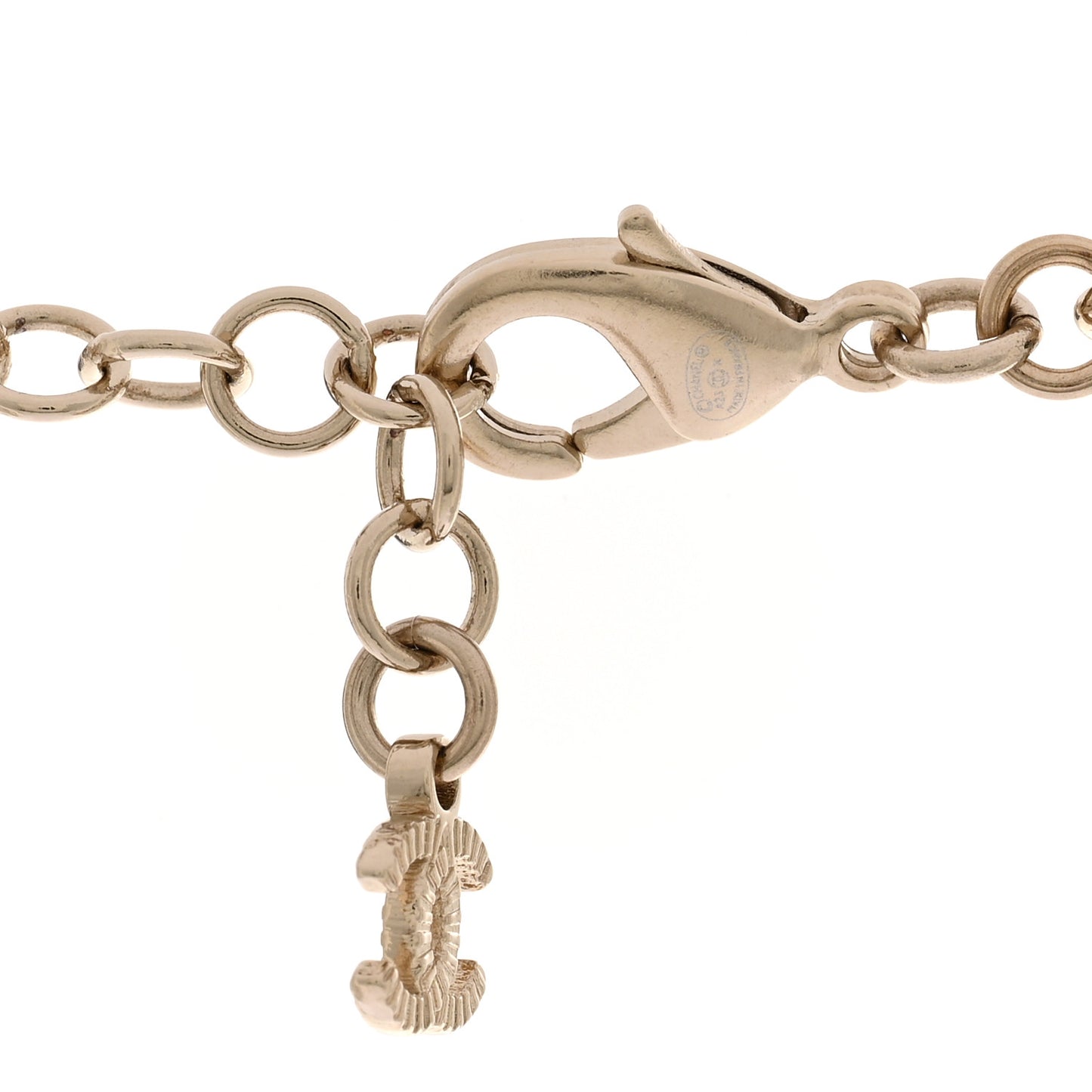 Lambskin Crystal CC Cube Choker Necklace Black Gold