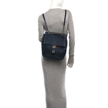 Chanel Washed Denim Quilted Large Urban Spirit Backpack Dark Blue 2 of 10