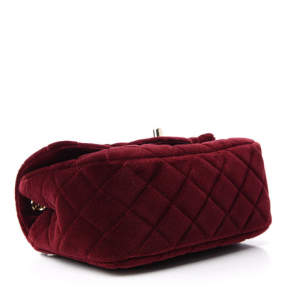 Chanel Velvet Quilted Mini Pearl Crush Flap Burgundy 4 of 11
