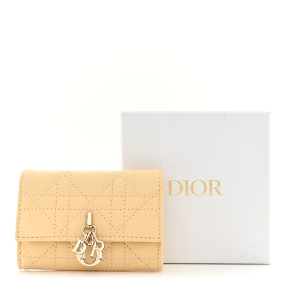 Christian Dior Lambskin Cannage Miss Dior Glycine Wallet Pastel Light Yellow 9 of 9
