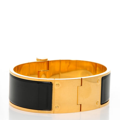 Hermes Enamel Wide Hinged Bracelet M Black 3 of 5