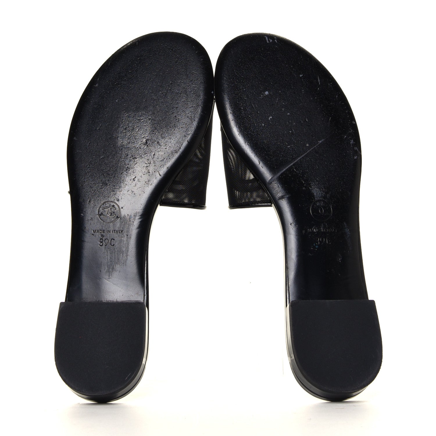 Chanel Mesh Patent Calfskin CC Mules 39 Black 12 of 16