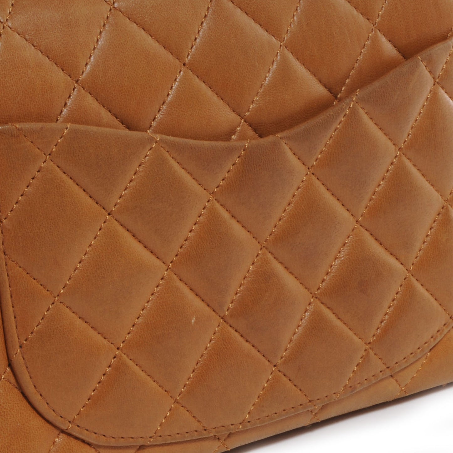 Lambskin Small Double Flap Light Brown