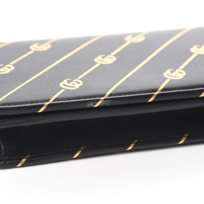 Gucci Calfskin Diagonal GG Mini Chain Wallet Black Gold 8 of 12