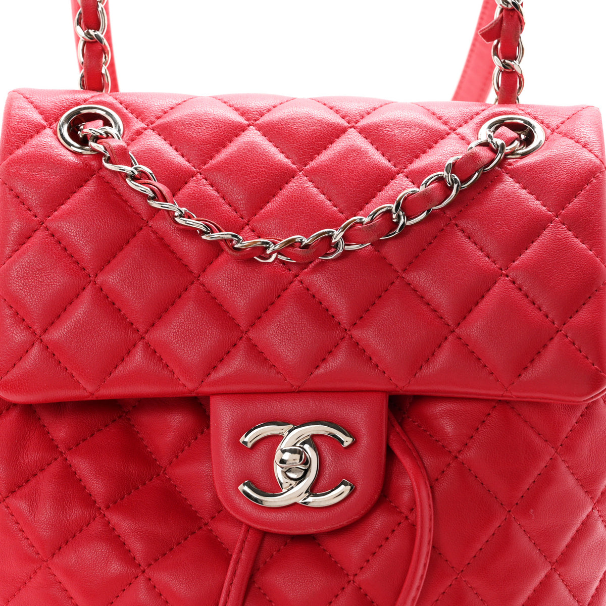 Lambskin Quilted Small Urban Spirit Backpack Dark Pink
