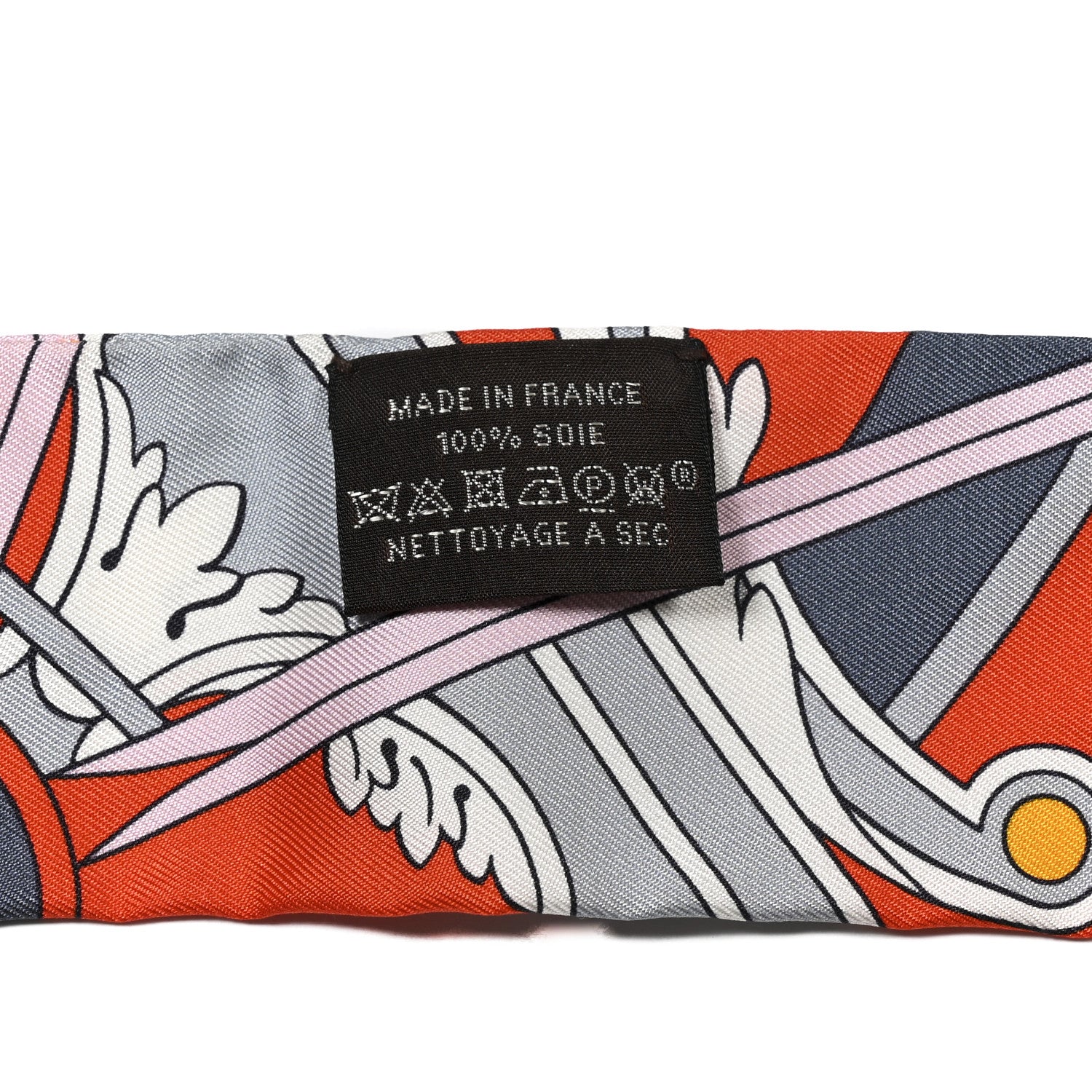 Hermes Silk Washington's Carriage Detail Twilly Orange Jaune 3 of 4