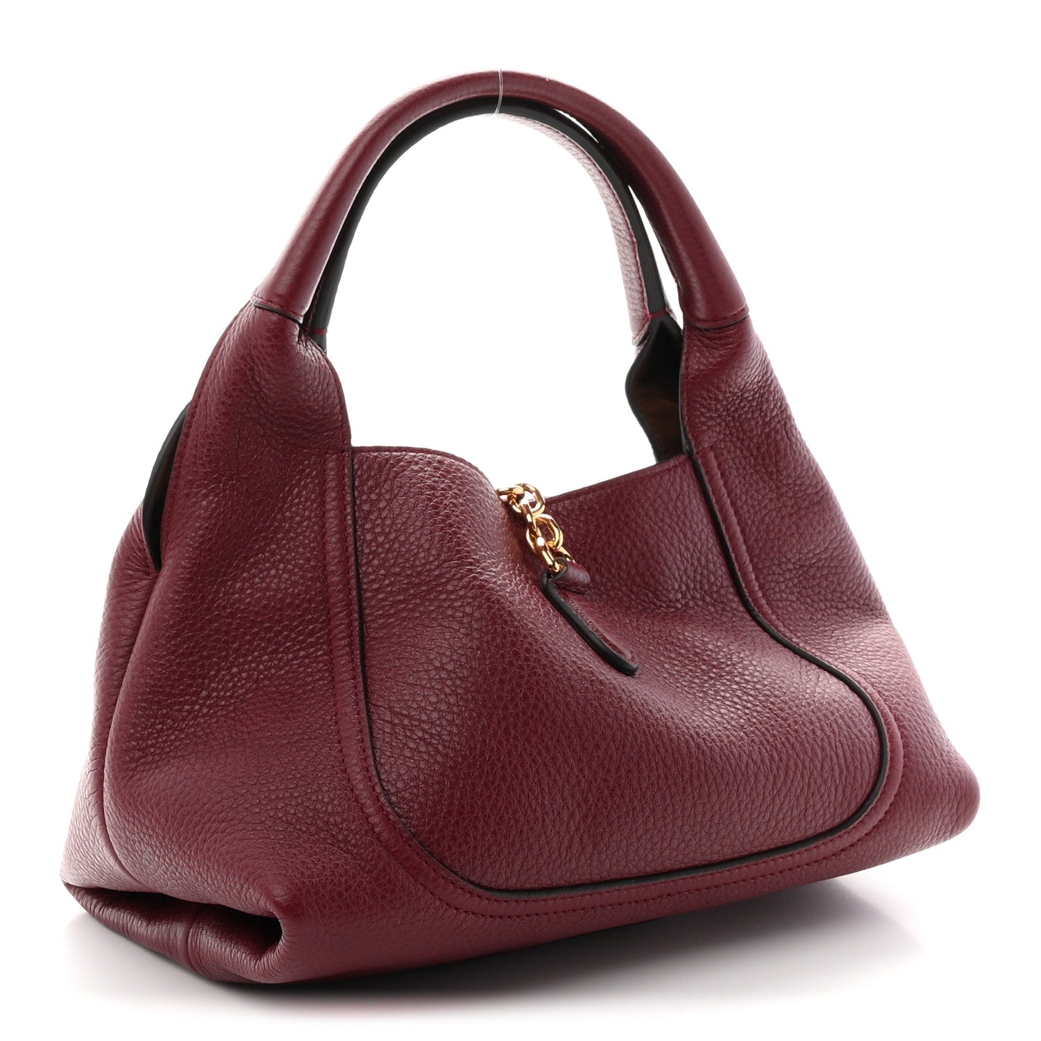 Gucci Grained Calfskin Softbit Medium Shoulder Bag Rosso Ancora 3 of 9