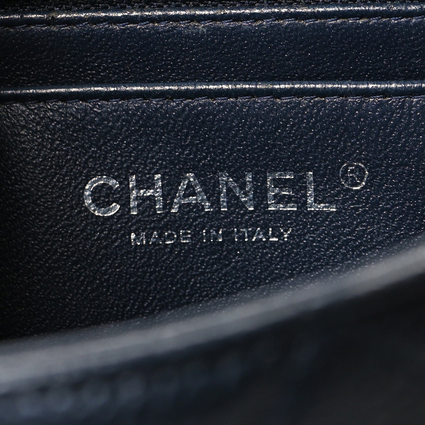 Caviar Quilted Mini Rectangular Flap Navy