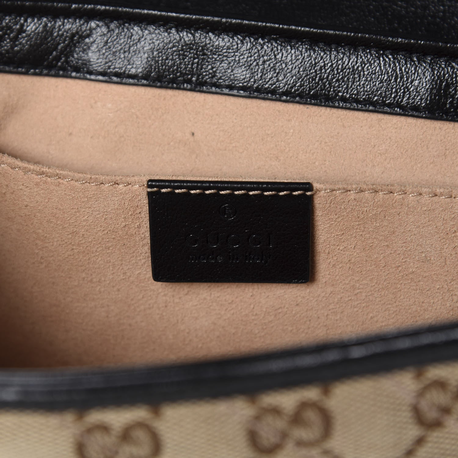 Gucci Monogram Matelasse Diagonal Mini GG Marmont Shoulder Bag Beige Black 11 of 15