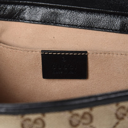 Gucci Monogram Matelasse Diagonal Mini GG Marmont Shoulder Bag Beige Black 11 of 15