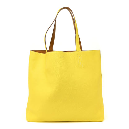Hermes Taurillon Clemence Double Sens 45 Reversible Tote Sesame Lime 1 of 18