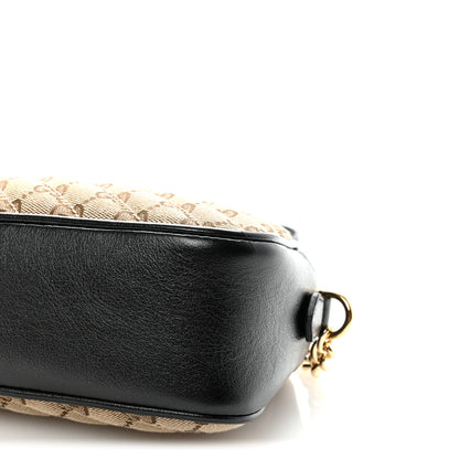 Gucci Monogram Matelasse Diagonal Small GG Marmont Chain Shoulder Bag Beige Black 10 of 10