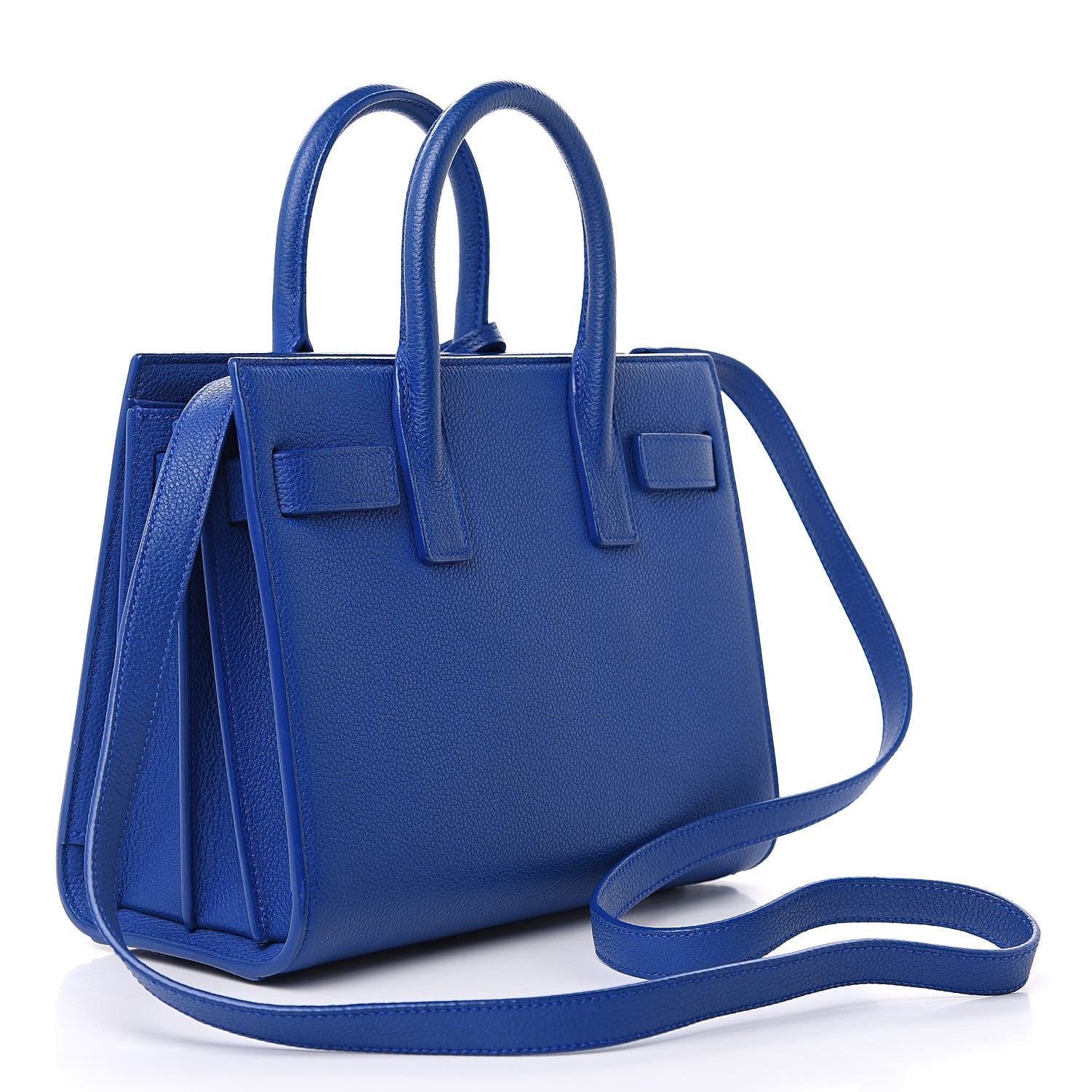 Saint Laurent Grained Calfskin Nano Sac De Jour Royal Blue 3 of 9