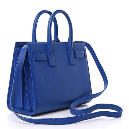 Saint Laurent Grained Calfskin Nano Sac De Jour Royal Blue 3 of 9