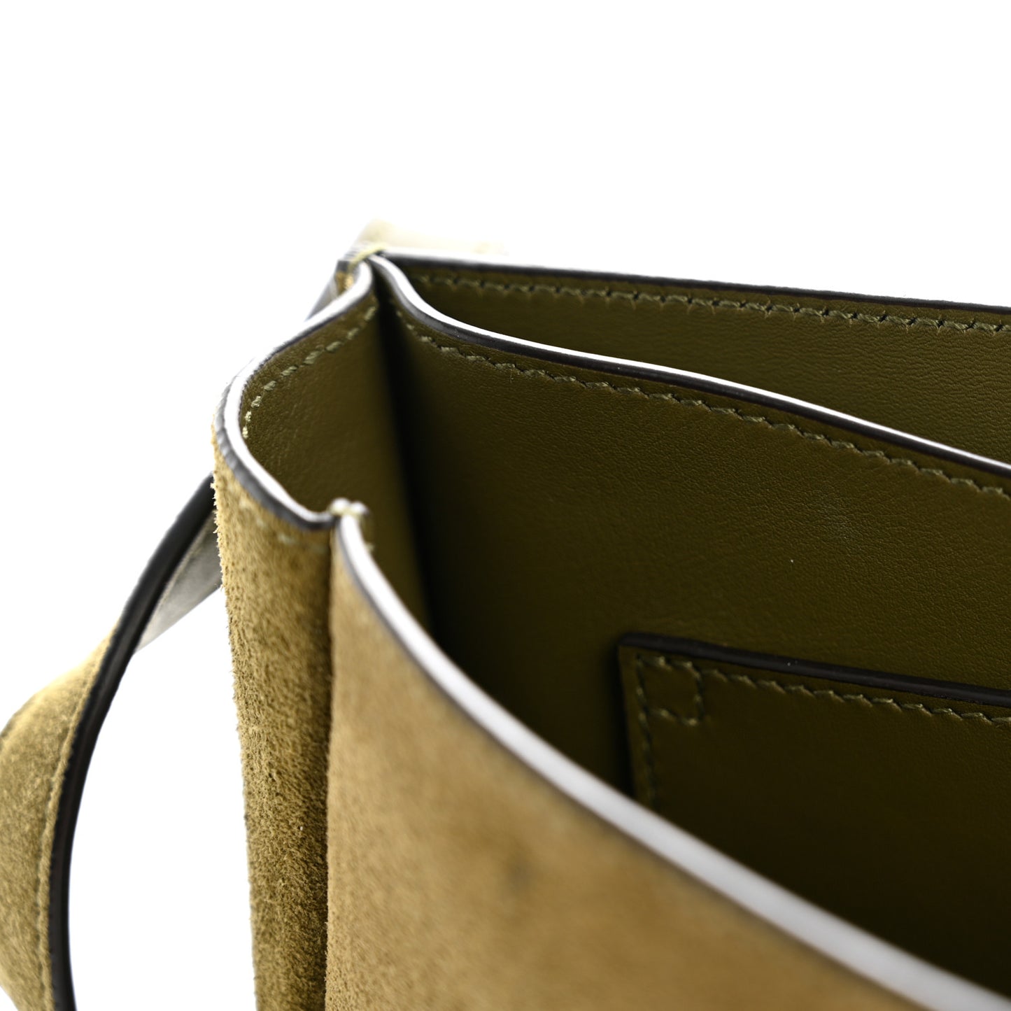 Suede Calfskin Monogram Small Kaia Satchel Olive Green