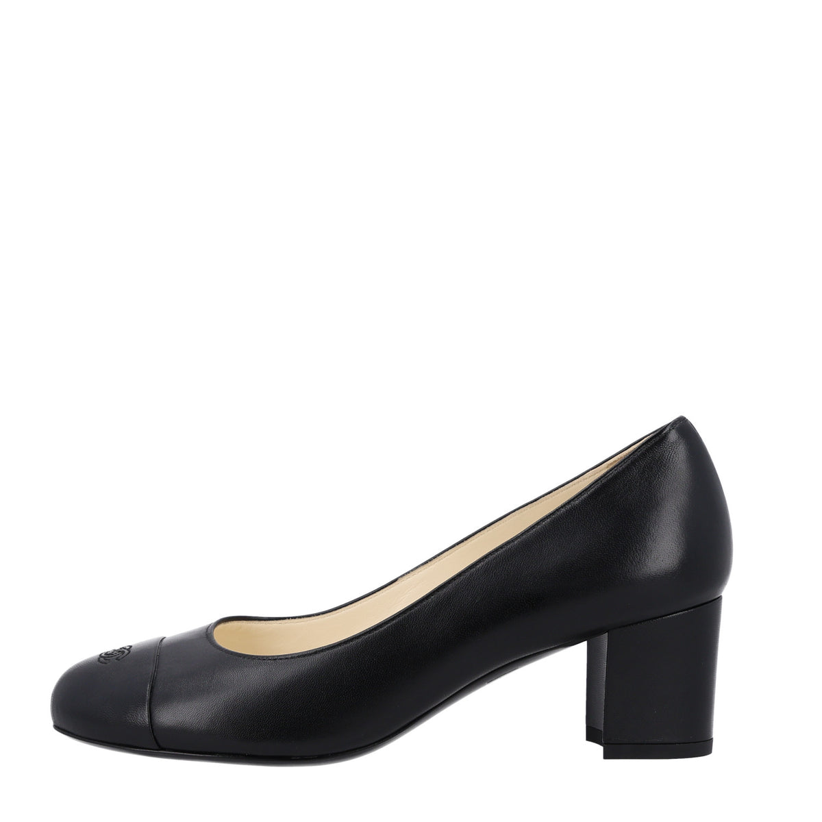 Chanel Lambskin Cap Toe CC Uniform Pumps 37 Black 1 of 9