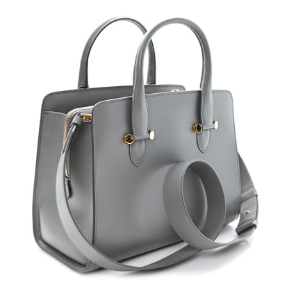 Salvatore Ferragamo Hammered Calfskin Today Satchel Grey 3 of 11