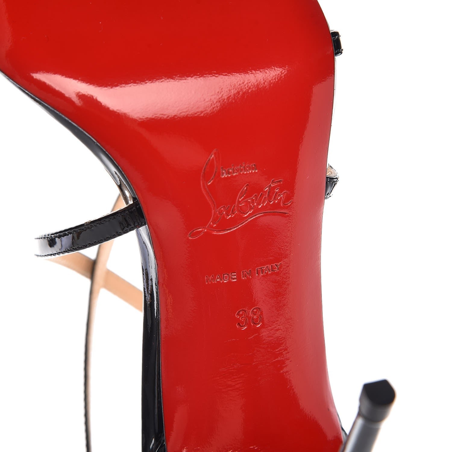 Christian Louboutin Patent Gwynitta 100 Sandals 38 Black 6 of 9