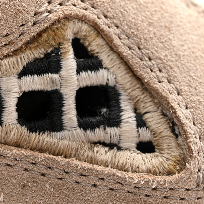 Chanel Suede Calfskin Embroidered CC Sneakers 36 Beige Black 9 of 11