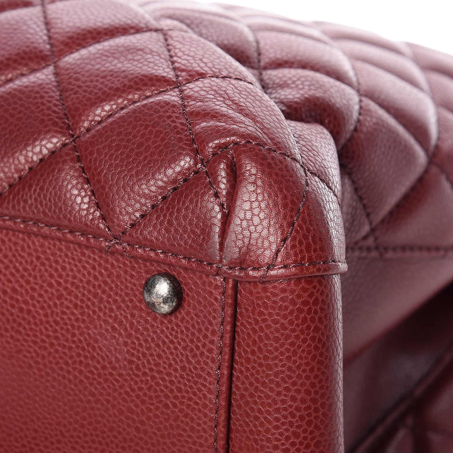Chanel Caviar Quilted City Shopping Tote Dark Red 13 of 16
