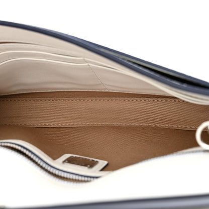 MCM Calfskin Visetos Monogram Medium Millie Color Block Crossbody Bag White Mood Indigo 5 of 10