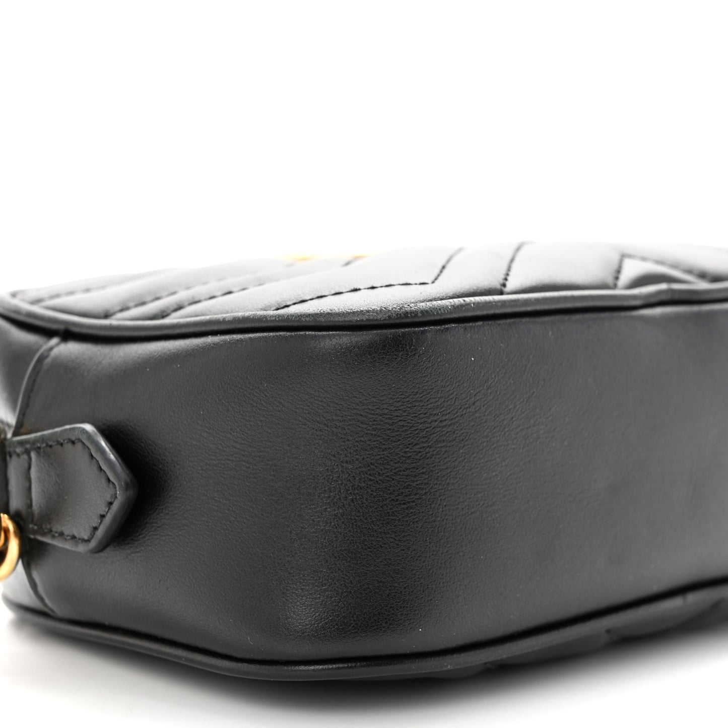 Calfskin Matelasse Mini GG Marmont Chain Shoulder Bag Black
