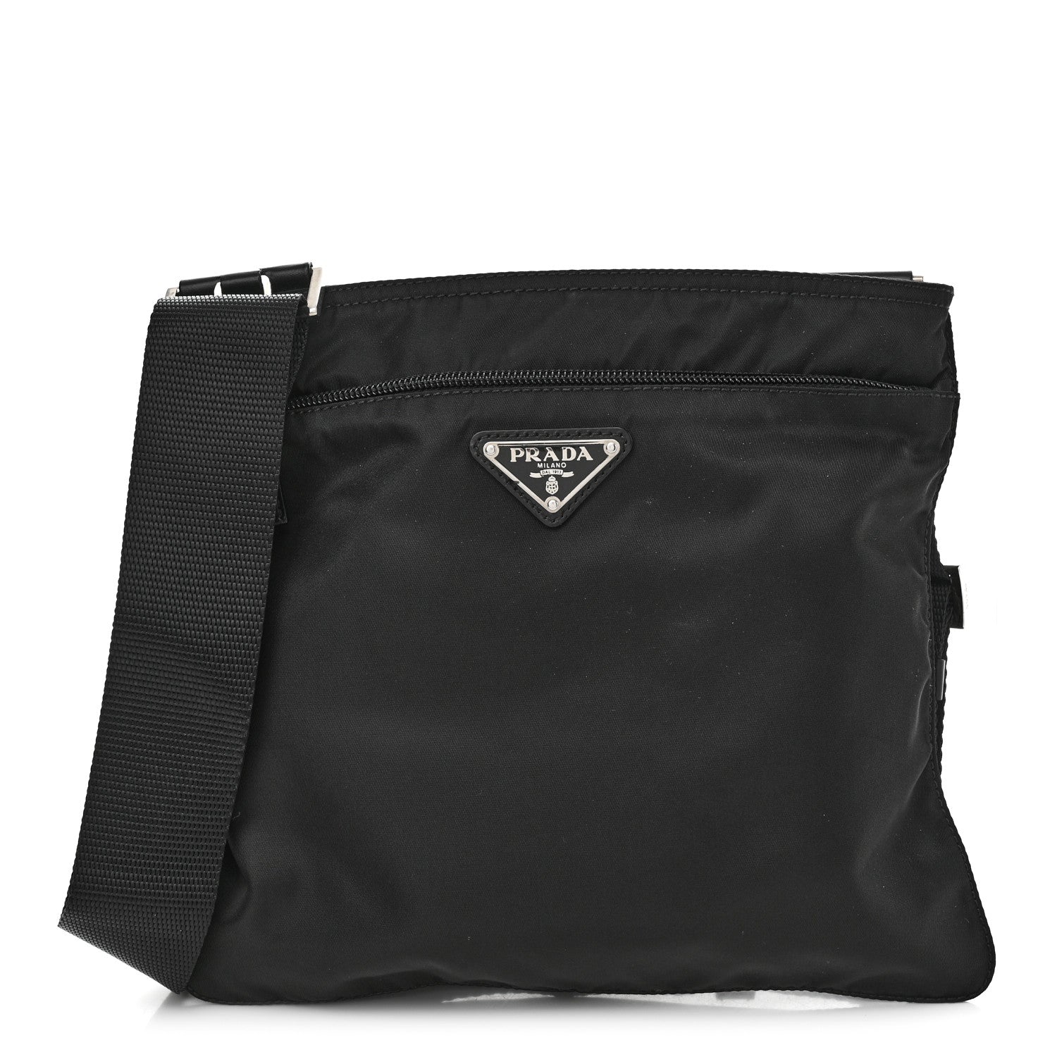 Prada Nylon Vela Flat Messenger Bag Black 1 of 10