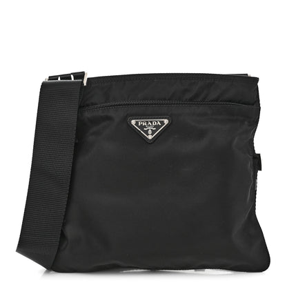 Prada Nylon Vela Flat Messenger Bag Black 1 of 10