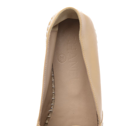 Chanel Lambskin CC Espadrilles 37 Beige Black 6 of 8