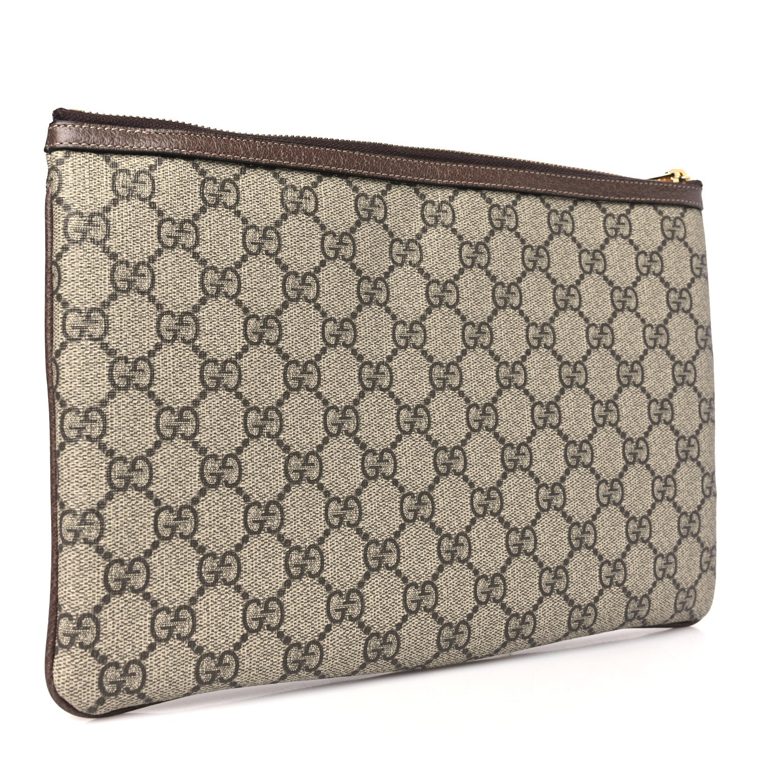 Gucci GG Supreme Monogram Large Ophidia Pouch Clutch Brown 3 of 8