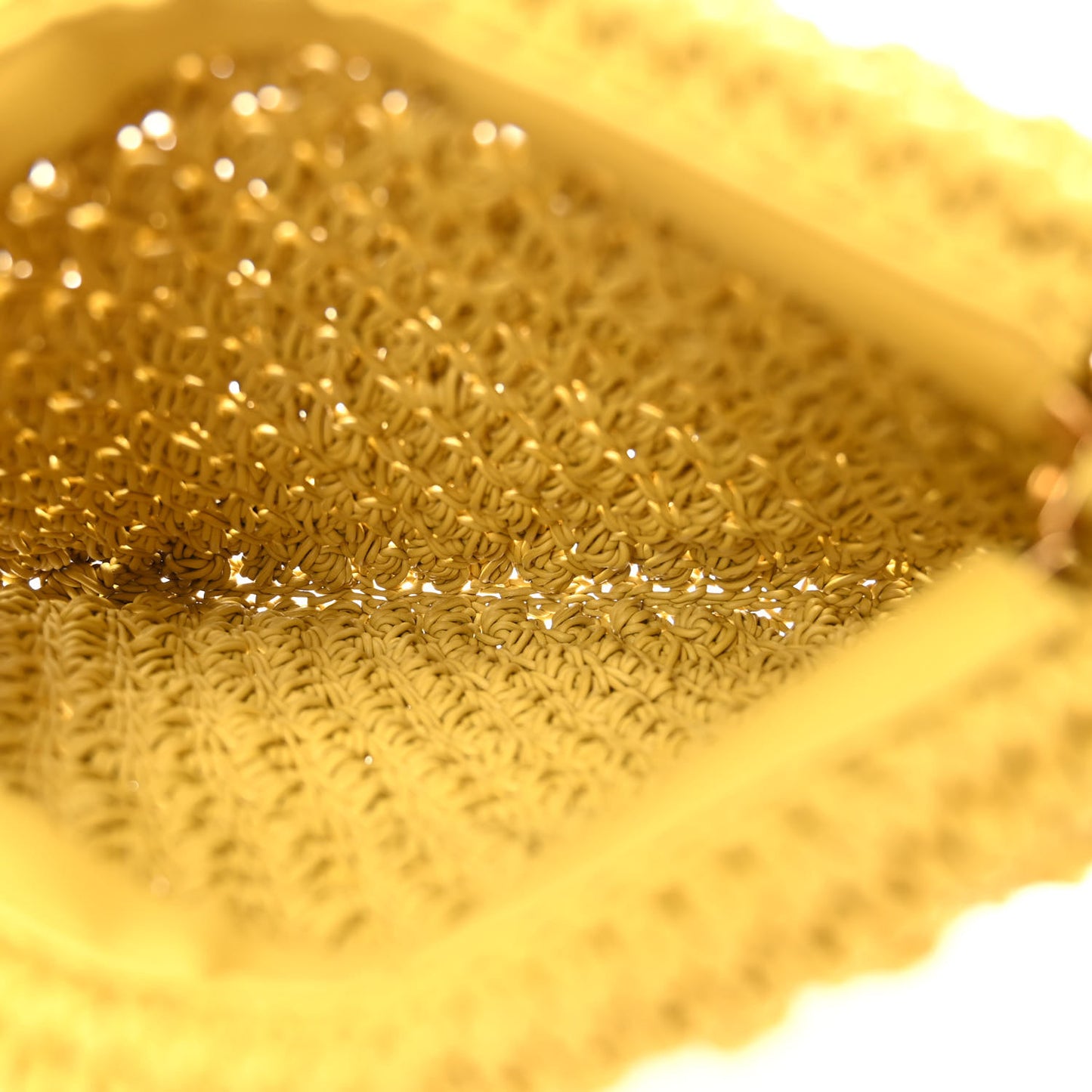 Crochet Nappa Shoulder Bag Yellow