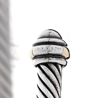 David Yurman Sterling Silver 18K Yellow Gold 4mm Cable Classics Bracelet 3 of 4