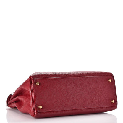 Hermes Taurillon Clemence Retourne Kelly 32 Rouge Garance 6 of 41