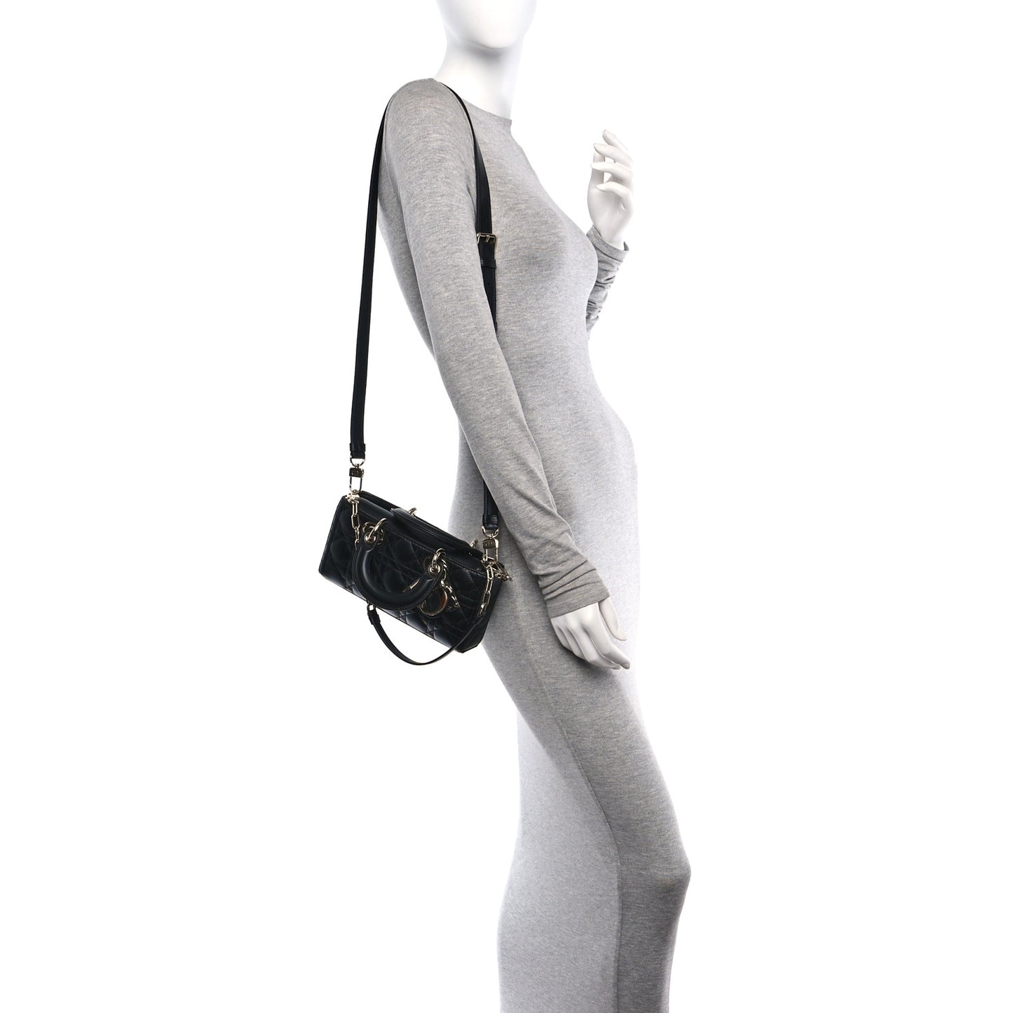 Lambskin Cannage Small Lady D-Joy Black