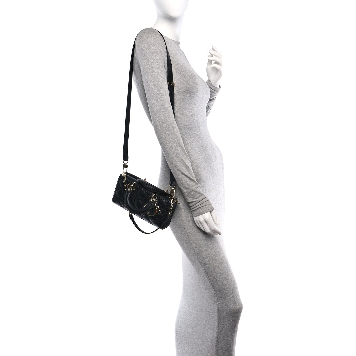 Christian Dior Lambskin Cannage Small Lady D-Joy Black 2 of 13