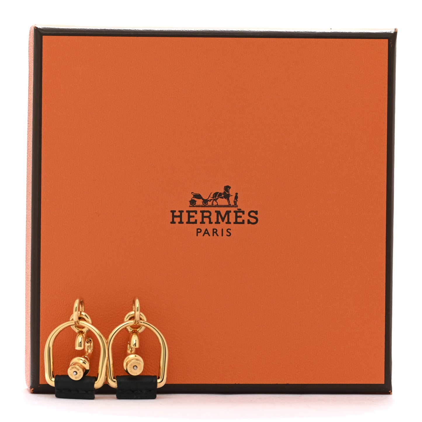 Swift Small Heritage Equestre Etrier Earrings Black