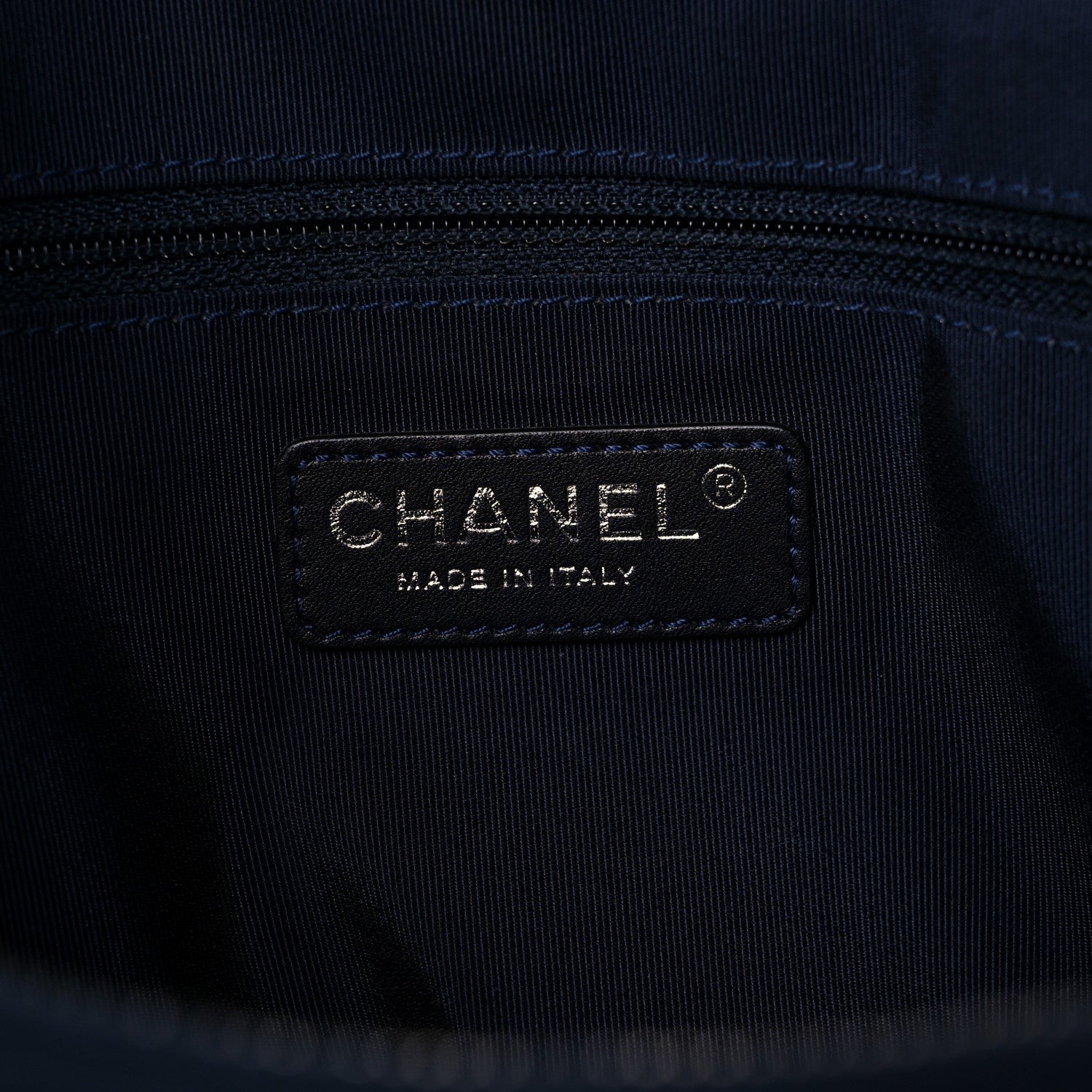 Chanel Calfskin Quilted Boy Shopping Tote Navy Blue 6 of 17