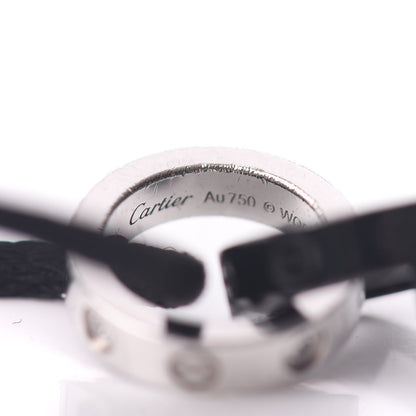 Cartier 18K White Gold Ceramic 4 Diamond LOVE Cord Bracelet Black 4 of 4