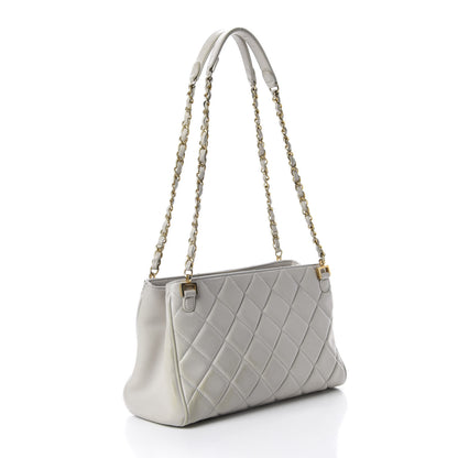 Chanel Lambskin Quilted Shoulder Bag Grey 3 of 13