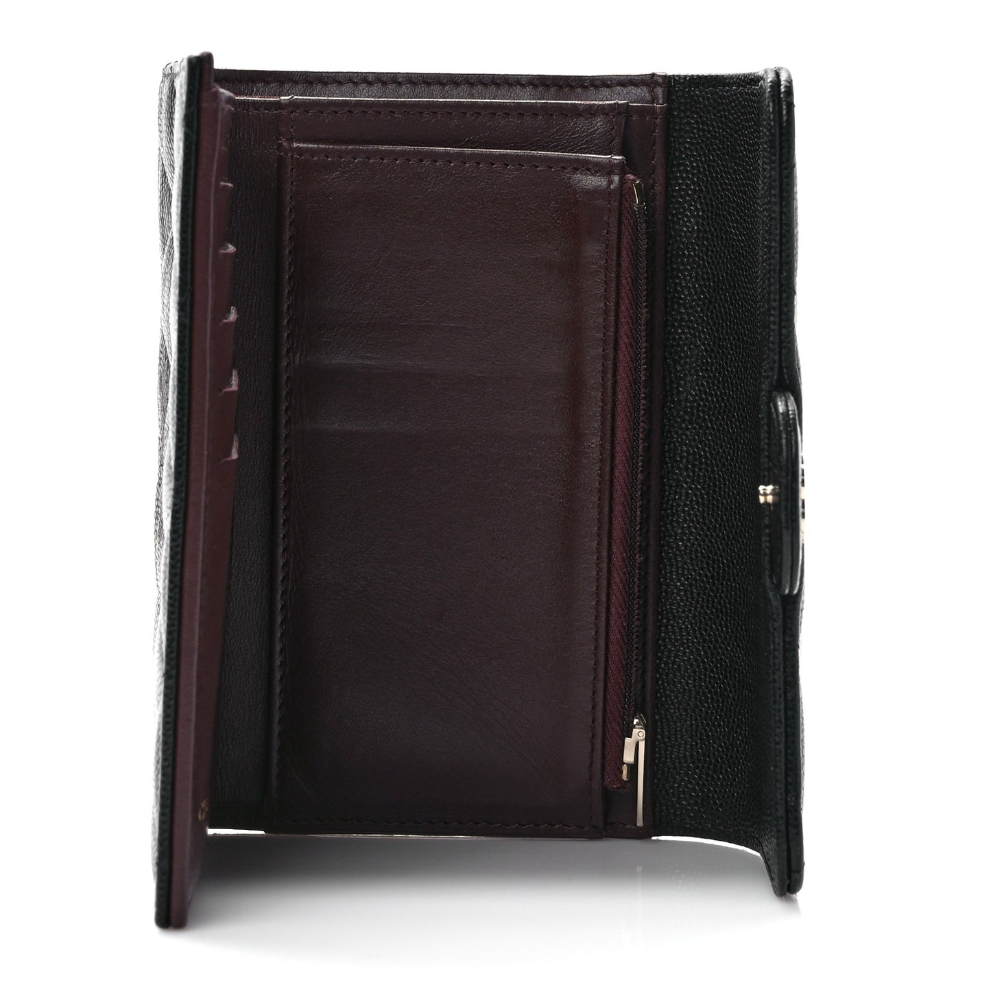 Caviar Quilted Medium Flap Wallet Black
