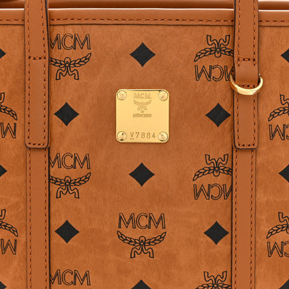 MCM Visetos Mini Toni Shopper Tote Cognac 8 of 10