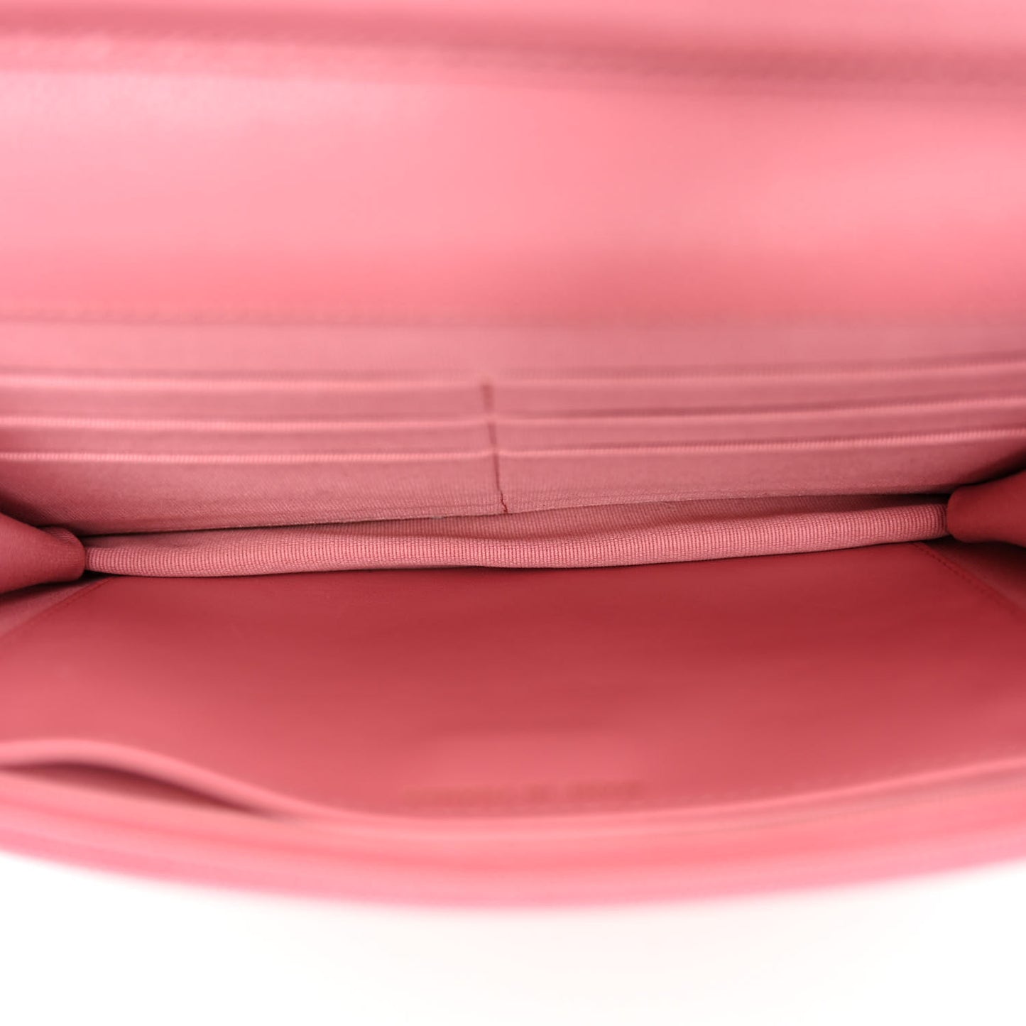 Shiny Caviar Quilted Wallet On Chain WOC Pink