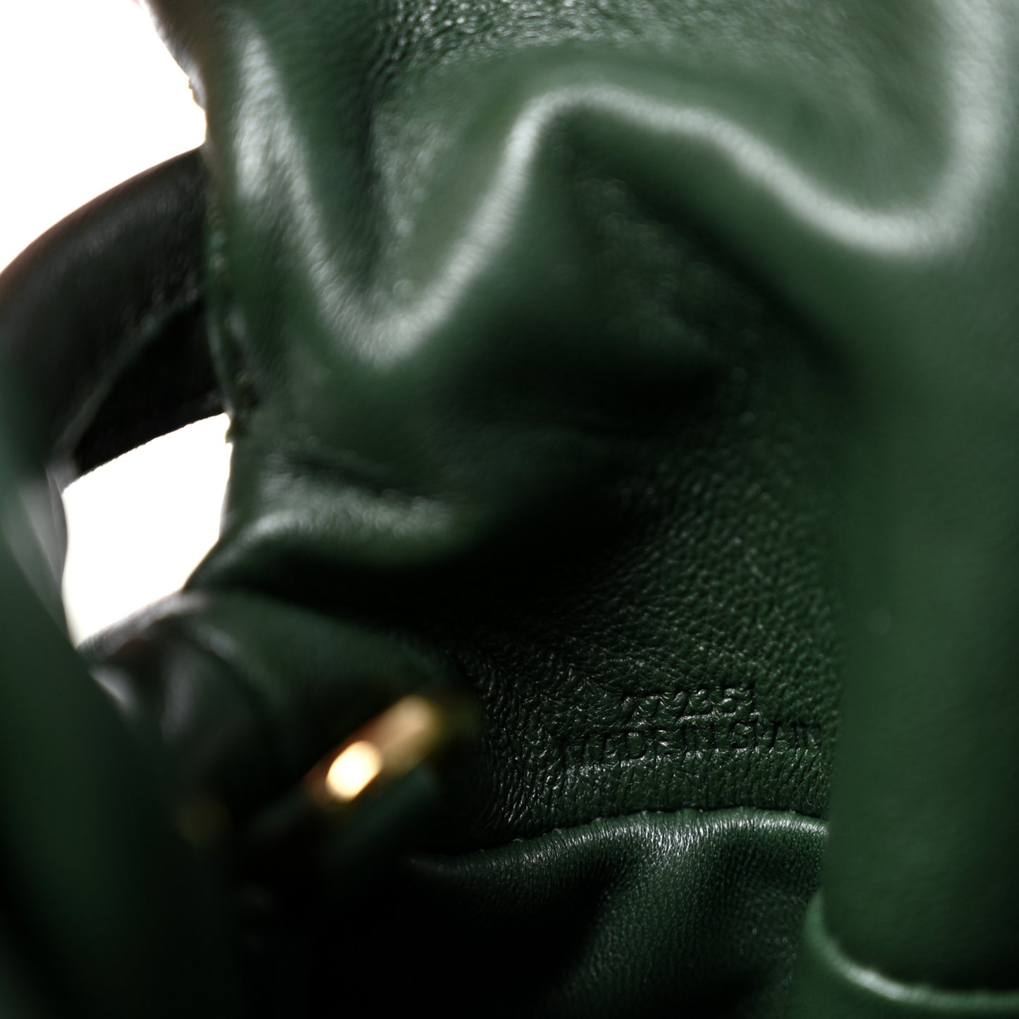 Calfskin Quilted Flamenco Knot Clutch Verde
