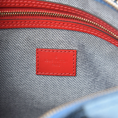 Louis Vuitton Denim Damier Monogram Patchwork Speedy Bandouliere 30 Blue Rouge 8 of 12