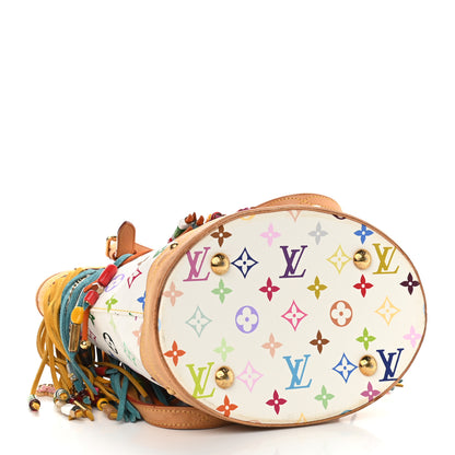 Louis Vuitton Monogram Multicolor Fringe Bucket White 4 of 9