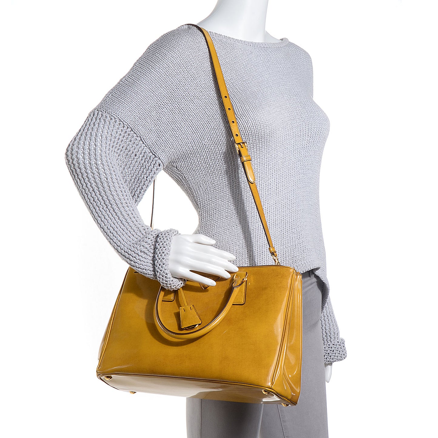 Spazzolato Medium Double Zip Tote Sole Fume